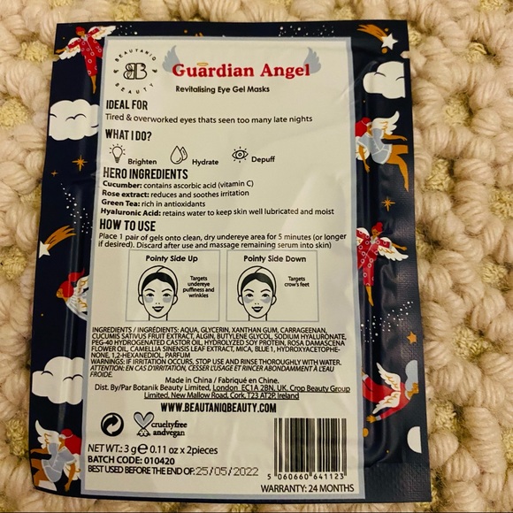 NWT BEAUTANIQ BEAUTY Guardian Angel Eye Mask, 2 pieces - Picture 5 of 5